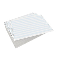 9-1/2 x 11" Continuous Paper, 20# 1/2" Blue Bar, 1 Part With Side Perfs
