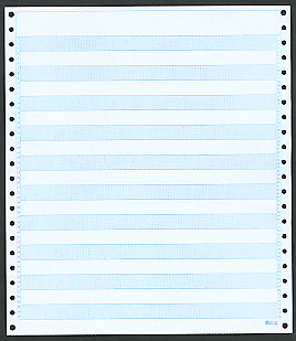 9-1/2 x 11" Continuous Paper  20# 1/2" Blue Bar, 1 Part, Side Perfs