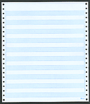 9-1/2 x 11" Continuous Paper, 20# 1/2" Blue Bar, 1 Part With Side Perfs