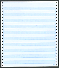 9-1/2 x 11" Continuous Paper, 20# 1/2" Blue Bar, 1 Part With Side Perfs