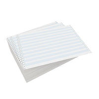 9-1/2 x 11" Continuous Paper  20# 1/2" Blue Bar, 1 Part, Side Perfs