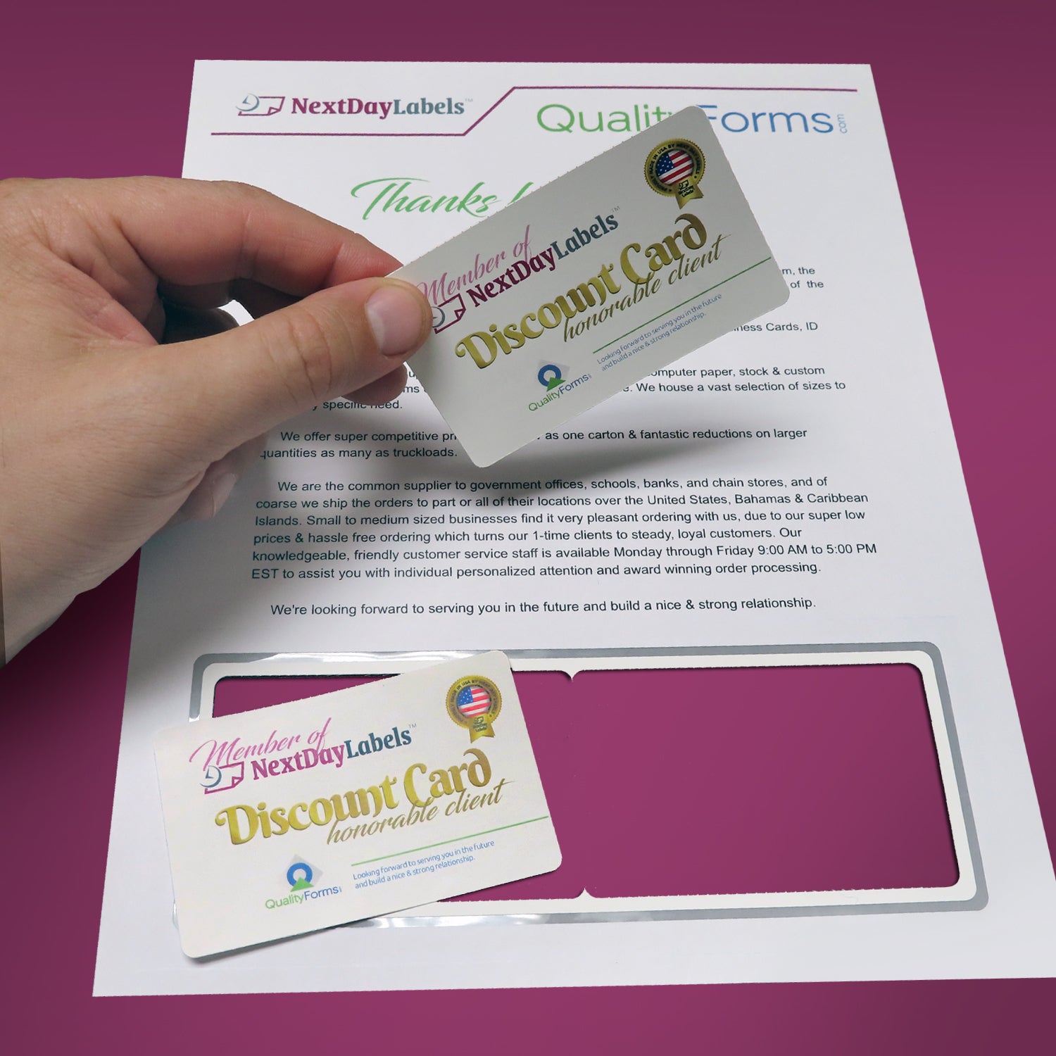 Integrated Card 10 mil polyester Duplex Printable 2 Cards on the bottom