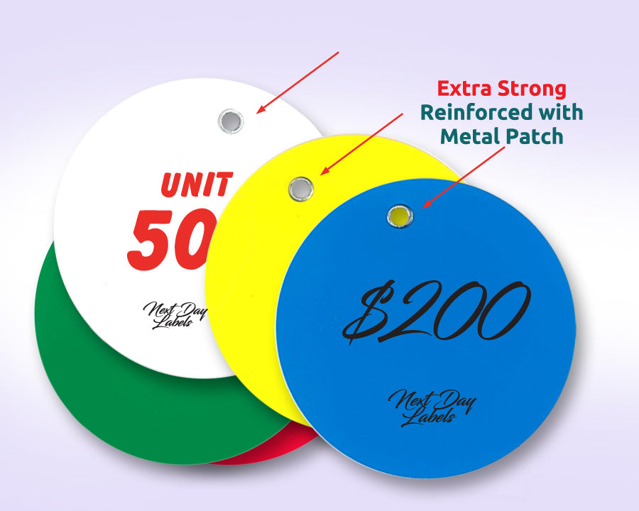 3" Strong Vinyl  Circle Tags Green
