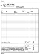 8 1/2" x 11", Estimate Form