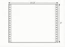 9-1/2 x 7" Continuous Paper, 15# White 2 Part with Side Perfs