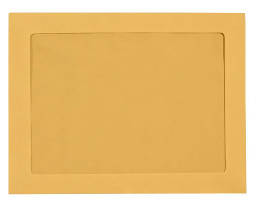 9 x 12  Full Face  Brown Kraft Blank, Window  Envelopes