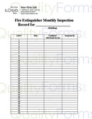 Monthly Fire Extinguisher Inspection Form