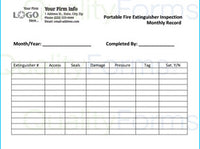 Monthly Fire Extinguisher Inspection Form