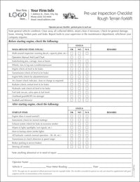 Forklift saftey Inspection Checklist Form