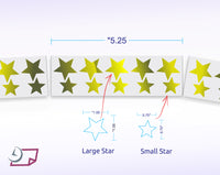 Metallic Foil Star Stickers, Gold
