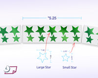 Metallic Foil Star Stickers, Green