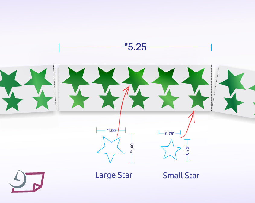 Metallic Foil Star Stickers, Green