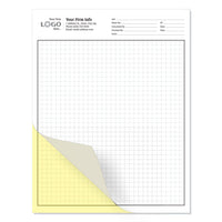 2 Part Blueprint Drawings, Quadrille Grid Graph Sheet, Standard 1/4