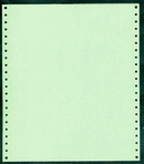 9-1/2 x 11" Continuous Paper, 20# Green, 1 Part With Side Perfs