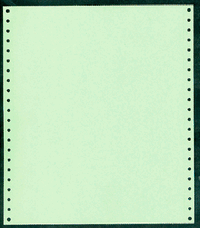 9-1/2 x 11" Continuous Paper, 20# Green, 1 Part With Side Perfs