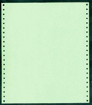 9-1/2 x 11" Continuous Paper, 20# Green, 1 Part With Side Perfs