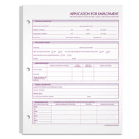 Employment application forms 8.5 x 11''