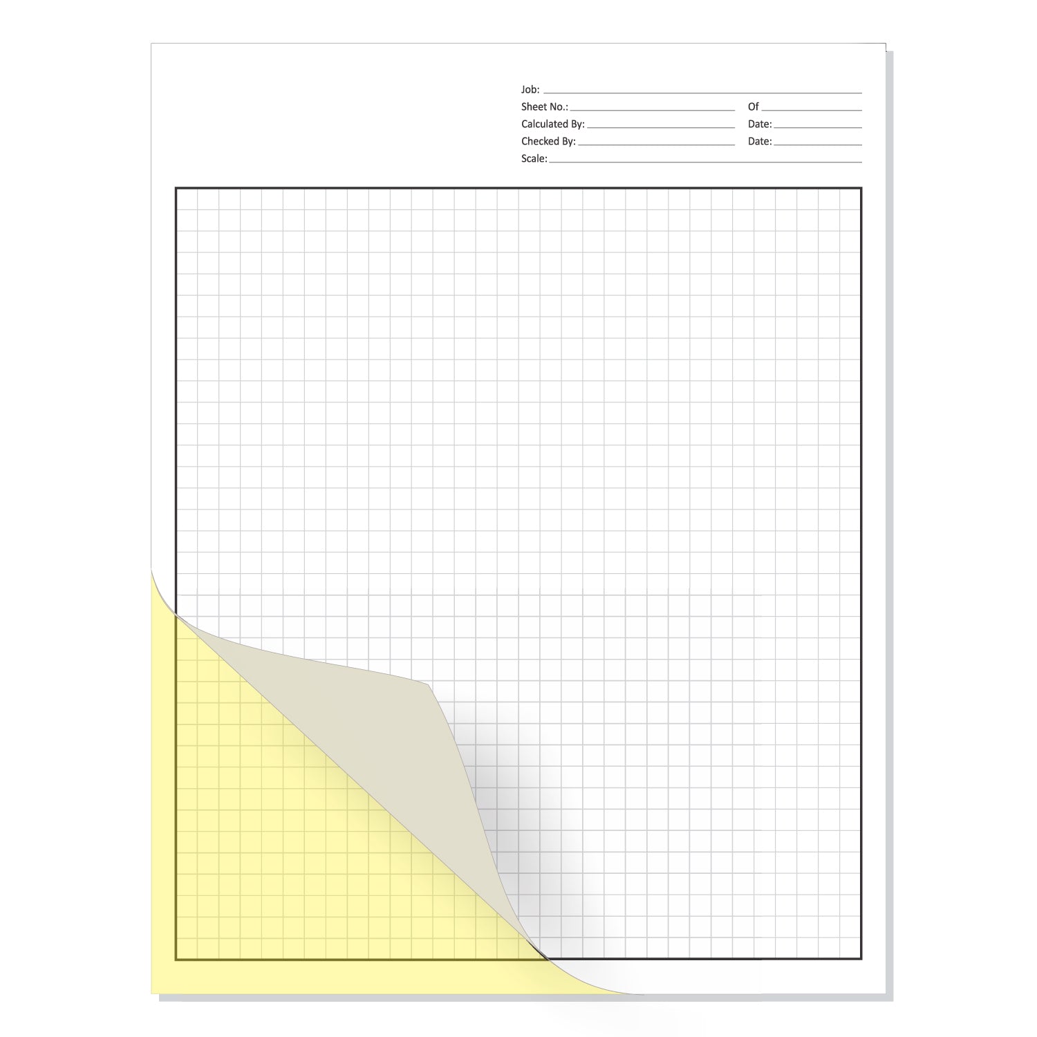 2 Part Blueprint Drawings, Quadrille Grid Graph Sheet, Standard 1/4 - Blank