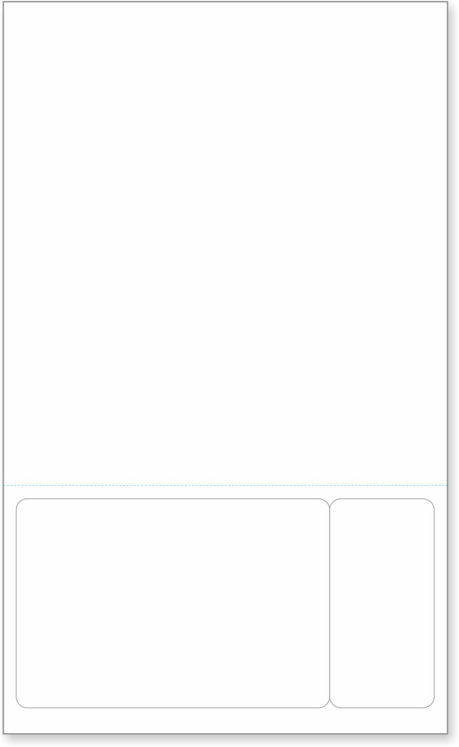 Integrated Label Form 8-1/2 x 14" Laser Sheet 1 Horizontal Perforation Label Size - 6 x 4 Label Size - 2 x 4