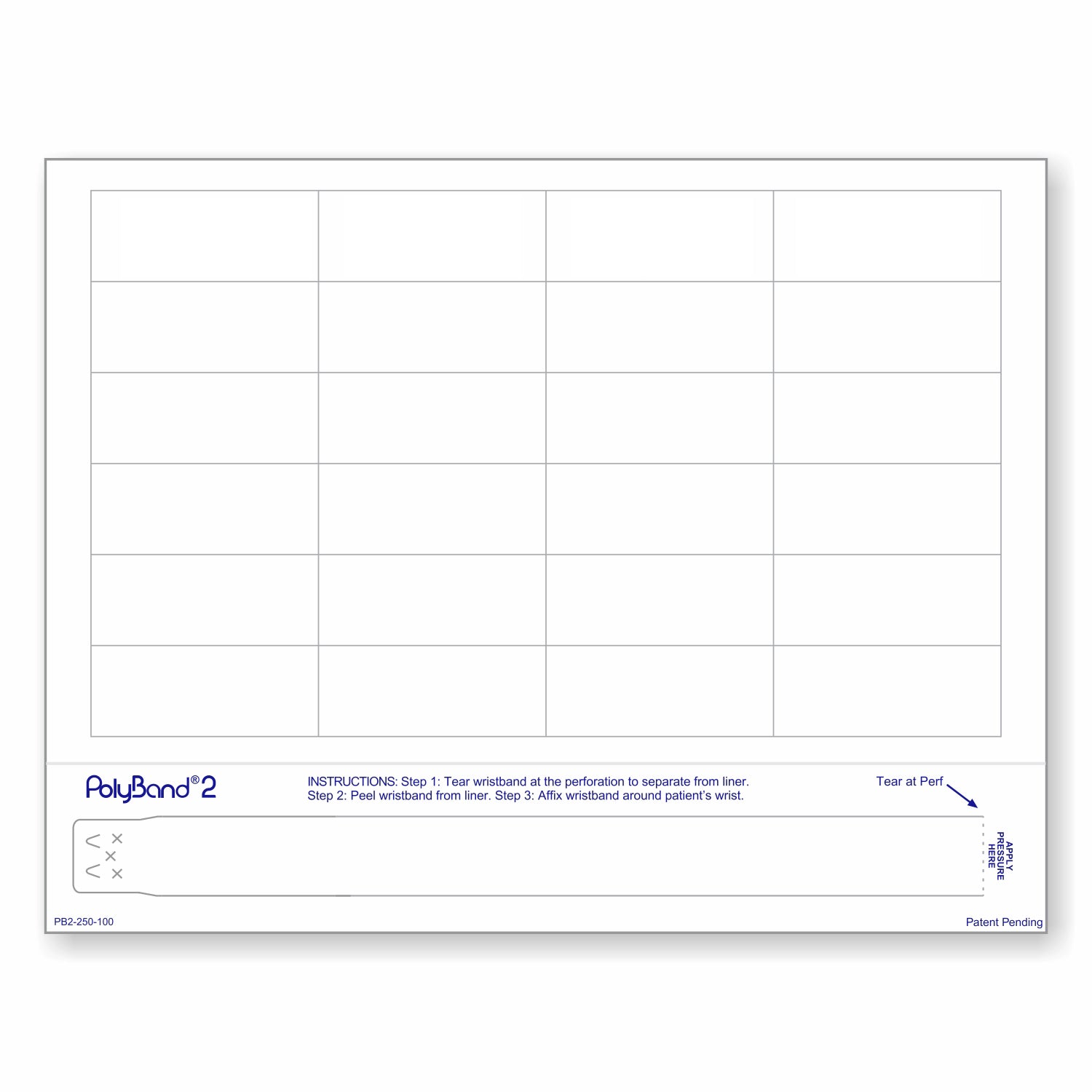 8-1/2" x 11" Wrist Band For Adults 24 Labels