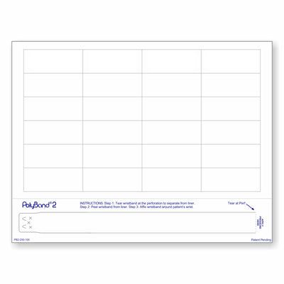 8-1/2" x 11" Wrist Band For Adults 24 Labels