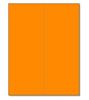 8-1/2" x 11" Fluorescent Orange 2 Labels per Sheet 4-1/4" x 11"