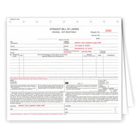 Straight Bill of Lading - WITH CO. NAME IMPRINT -
