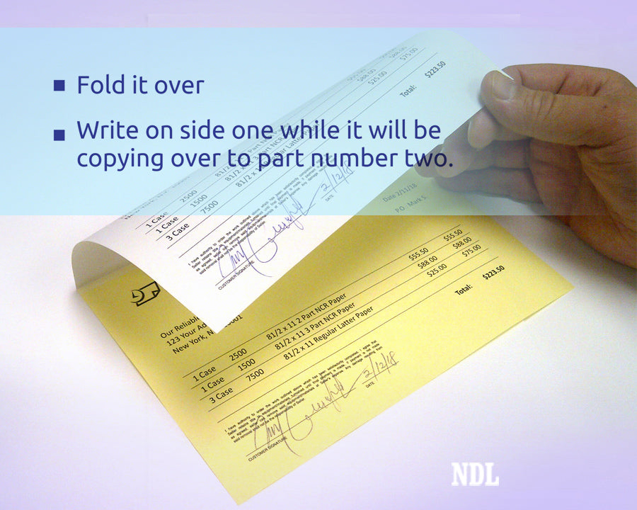 Two-Part NCR Paper on One Sheet