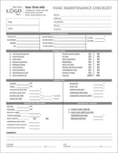 HVAC  Maintenance Checklist  Imprinted