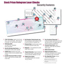 Blank Hologram Premium Laser Computer Checks, Three Colors - High-Security. Check on top.