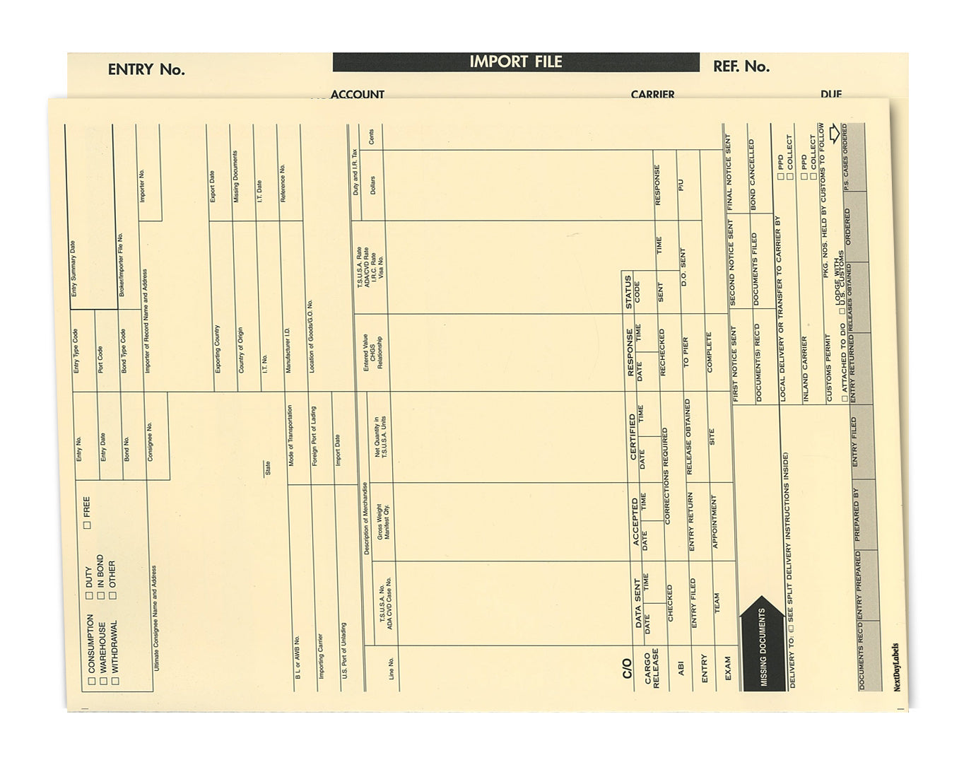 Import File Folder, 9-1/2 x11-3/4