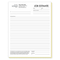 Job Estimate Forms, 8 1/2 X 11"