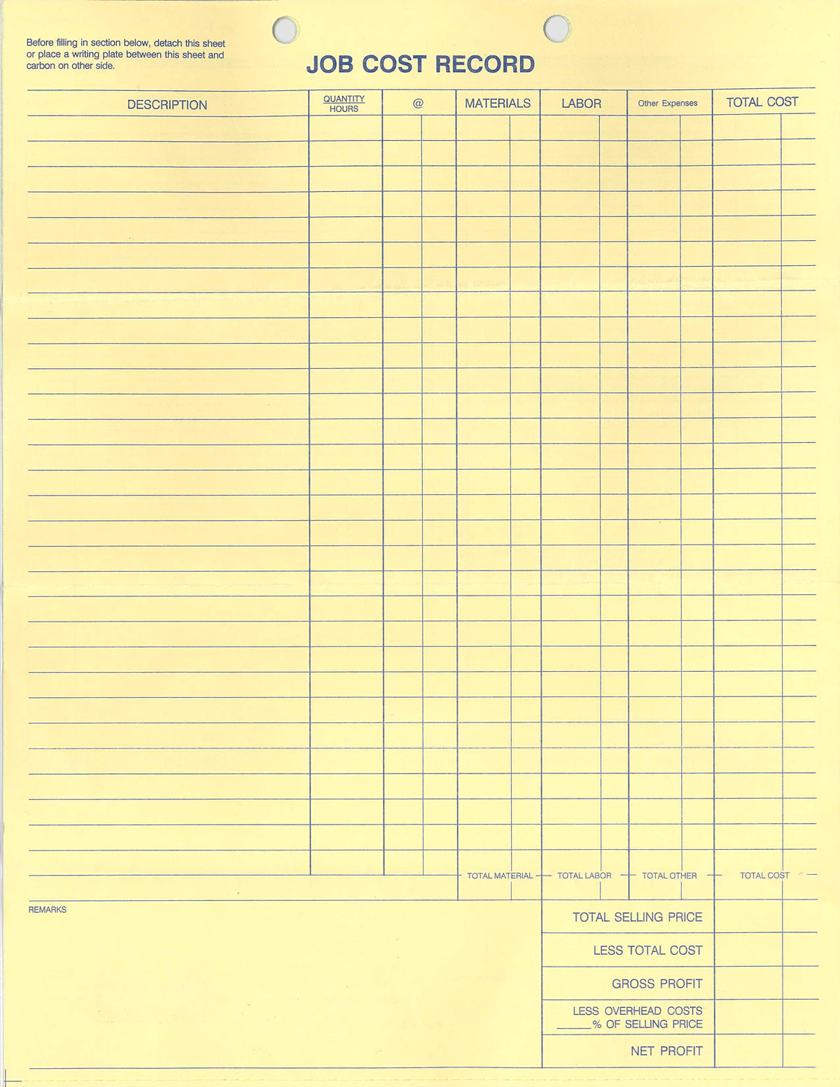 8-1/2 x 11'' 3-Part job invoice – Quality Forms