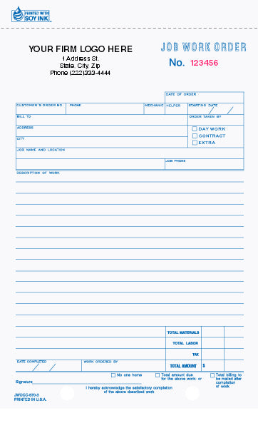 Job Work Order Form