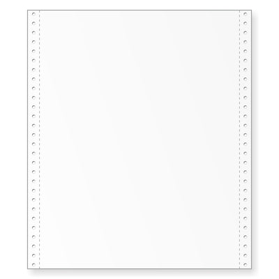 9-1/2 x 11" Continuous Paper 15# White, 2 Part, Side Perfs