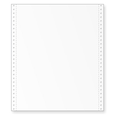 9-1/2 x 11" Continuous Paper 15# White, 2 Part, Side Perfs