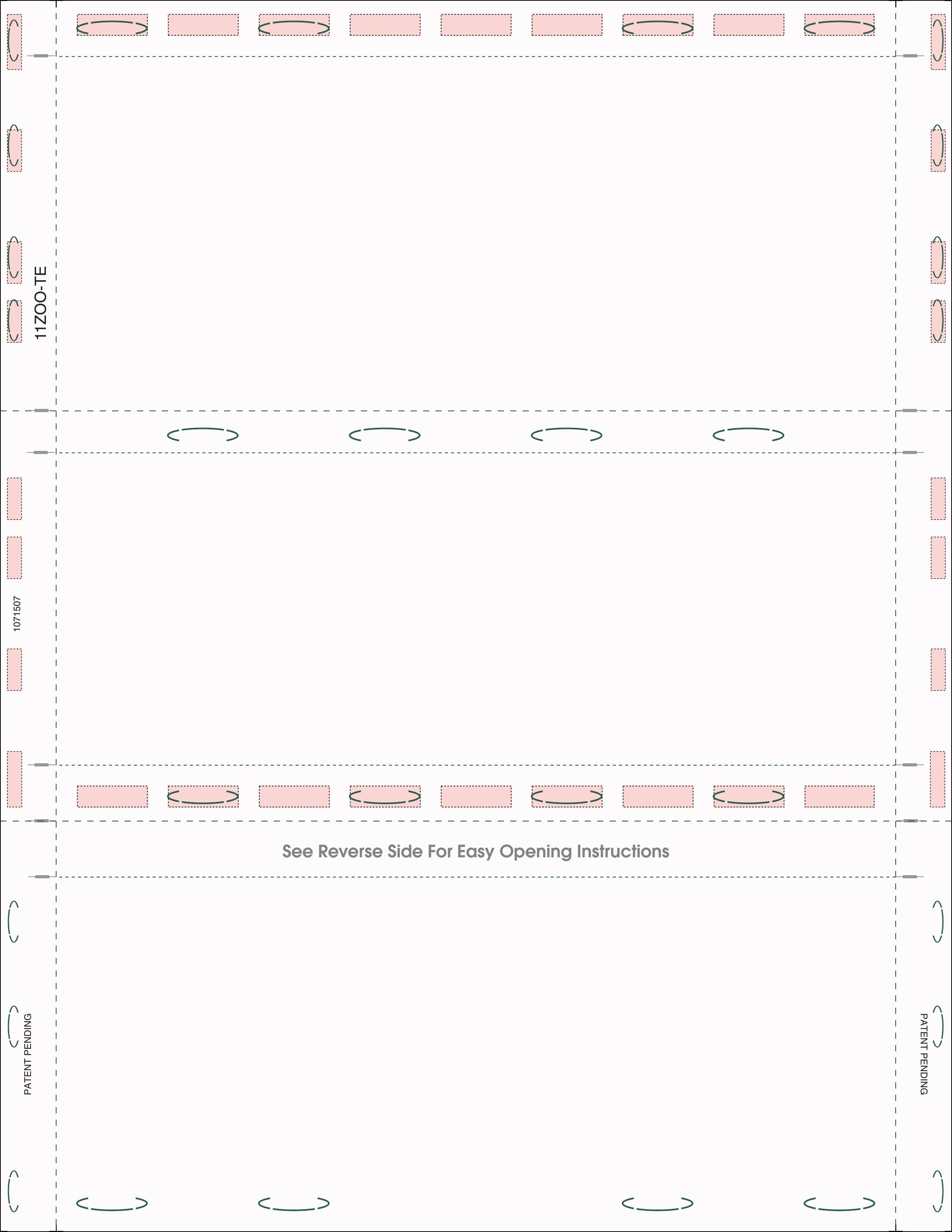 8 1/2″ x 11″ Pressure Seal Security Check Form with Black Void, Z Fold