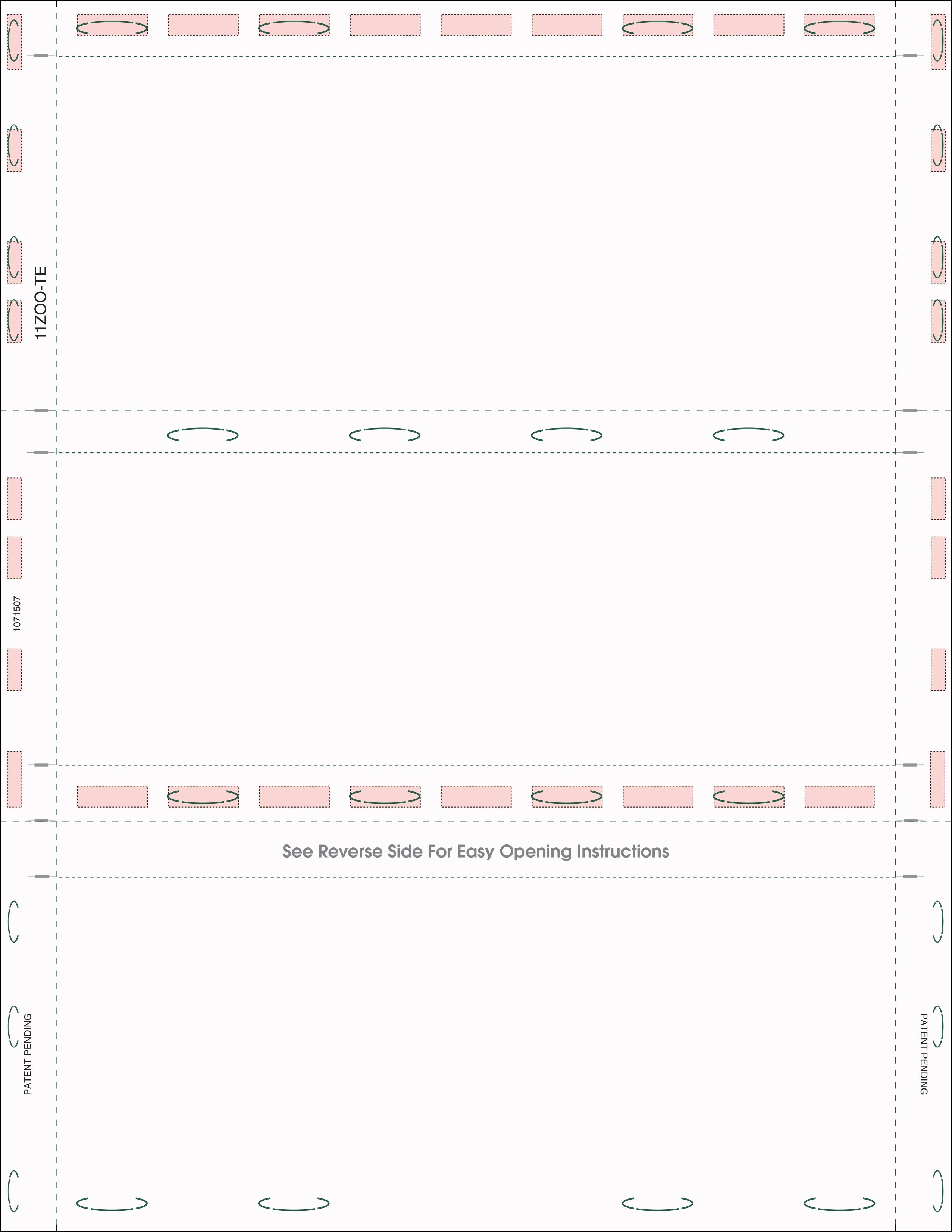 8 1/2″ x 11″ Pressure Seal Security Check Form with Black Void, Z Fold