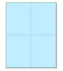 8-1/2 x11 Laser Cards 4 Up - Blue