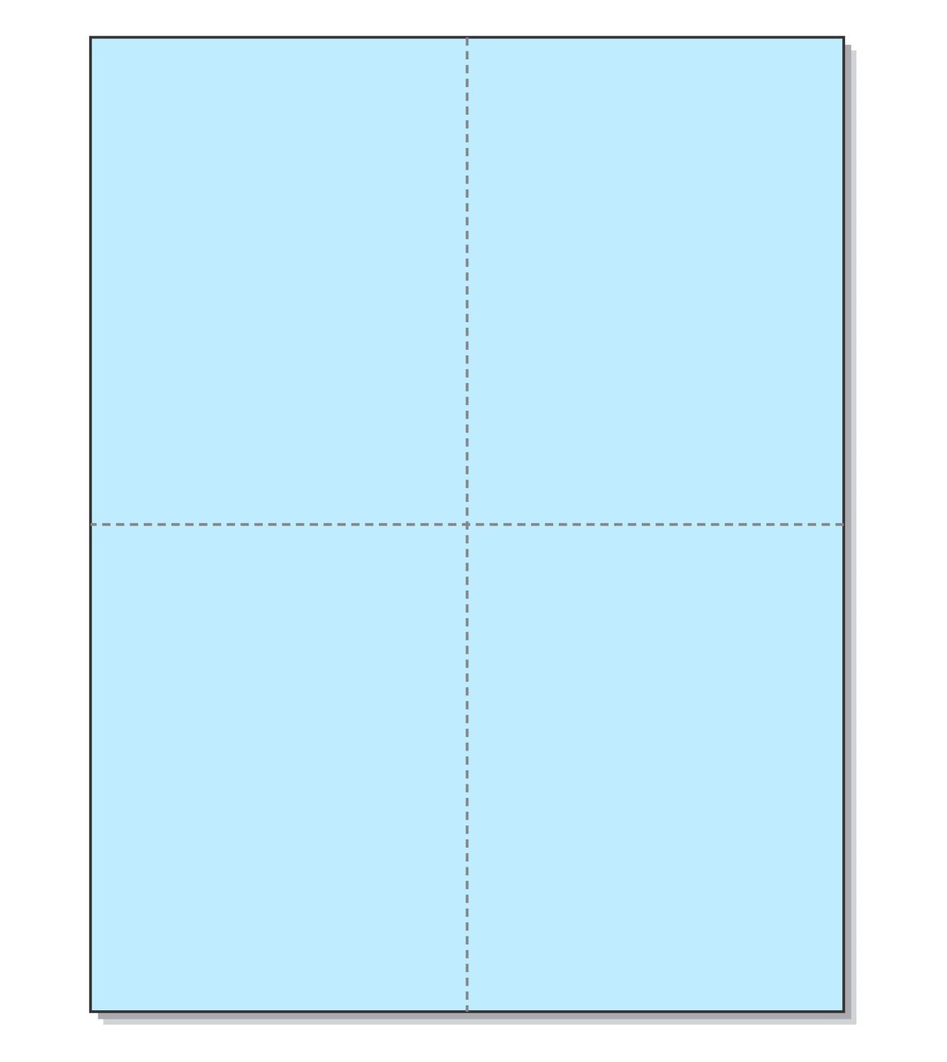 8-1/2 x11 Laser Cards 4 Up - Blue