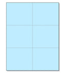 8-1/2 x11 Laser Cards 6 Up - Blue