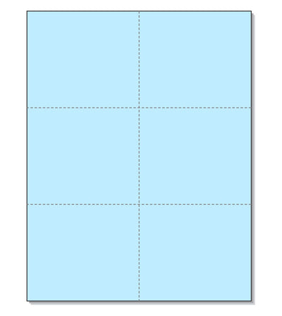 8-1/2 x11 Laser Cards 6 Up - Blue