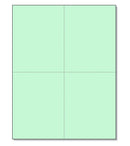 8-1/2 x11  Laser Cards  4 Up - Green