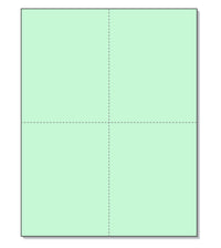 8-1/2 x11  Laser Cards  4 Up - Green