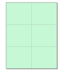 8-1/2 x 11" 100# Tag Laser Cards, 6 Up, 1 Horizontal & 2 Vertical Perforations, Green