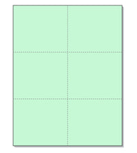 8-1/2 x11 Laser Cards 6 Up - Green