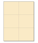 8-1/2 x 11" 100# Tag Laser Cards, 6 Up, 1 Horizontal & 2 Vertical Perforations, Manila