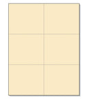 8-1/2 x11 Laser Cards 6 Up - Manila