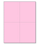 8-1/2 x11  Laser Cards  4 Up - Pink