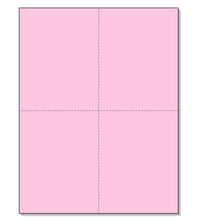 8-1/2 x11  Laser Cards  4 Up - Pink